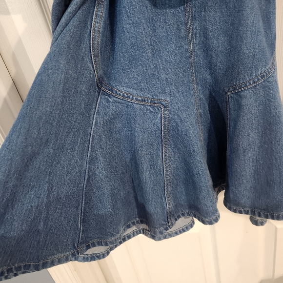 7 For All Mankind Blue Denim Mini Dress - Picture 10 of 16